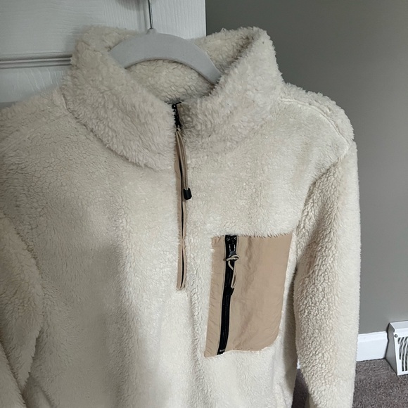 Pacsun White Fleece Zip-Up - Picture 3 of 3